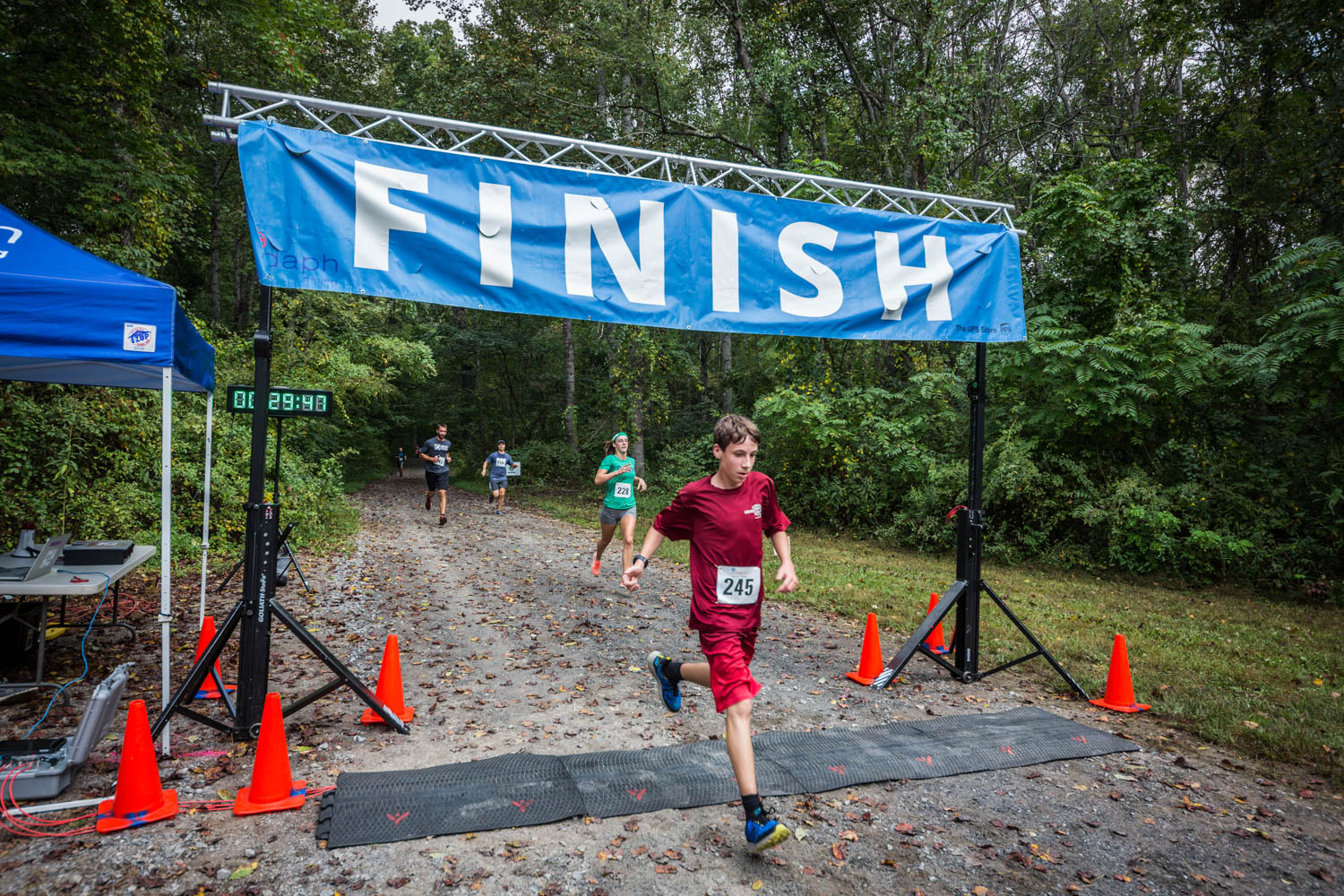 Rock the Quarry kids finish the 5K trail run race